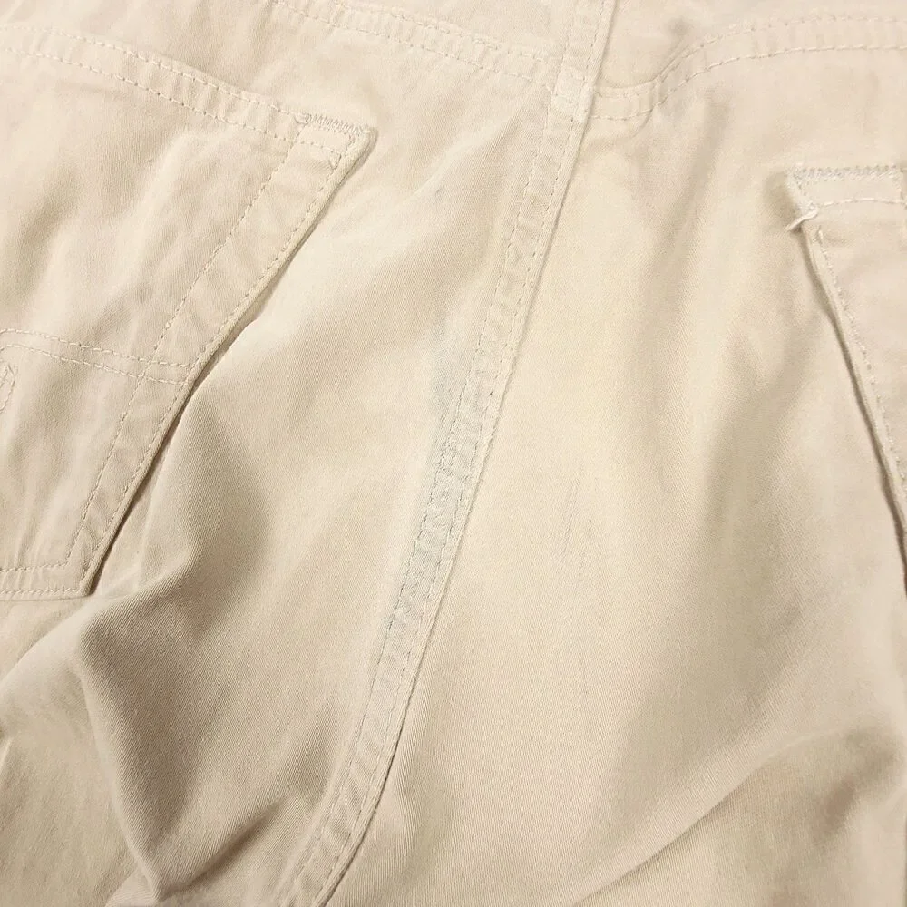 ADRIANO GOLDSCHMIED Everett Slim Straight Sueded Jeans Khaki Beige Mens 34 x 31